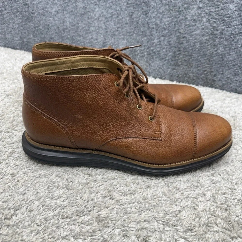 Cole Haan Grand.0s C23429 Chukka Boots Cap Toe shoes Brown Men's 12M